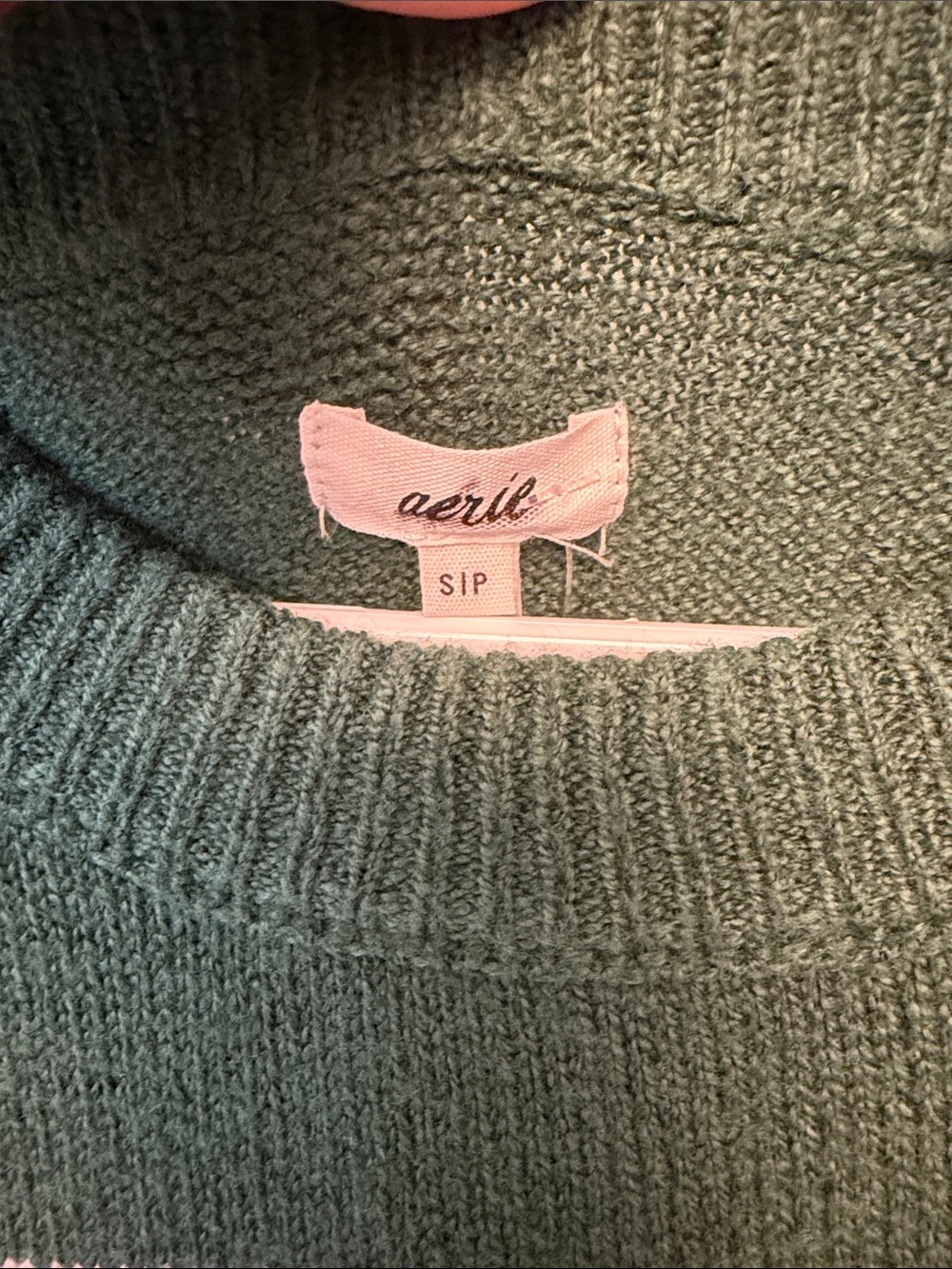 aerie Dark Green Oversized Crewneck Sweater with White Stripes - Picture 2 of 2
